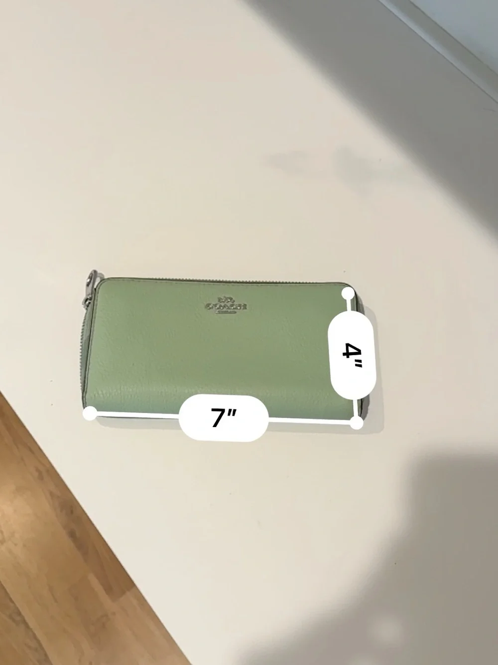 Coach Mint Green Leather Long Zip-Around Wristlet Wallet